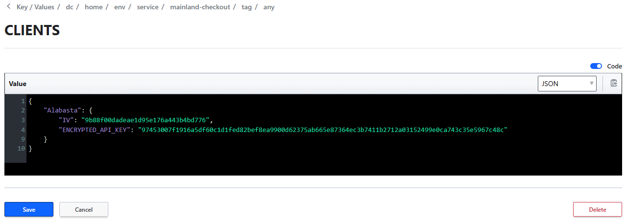 Environment key CLIENTS in Consul